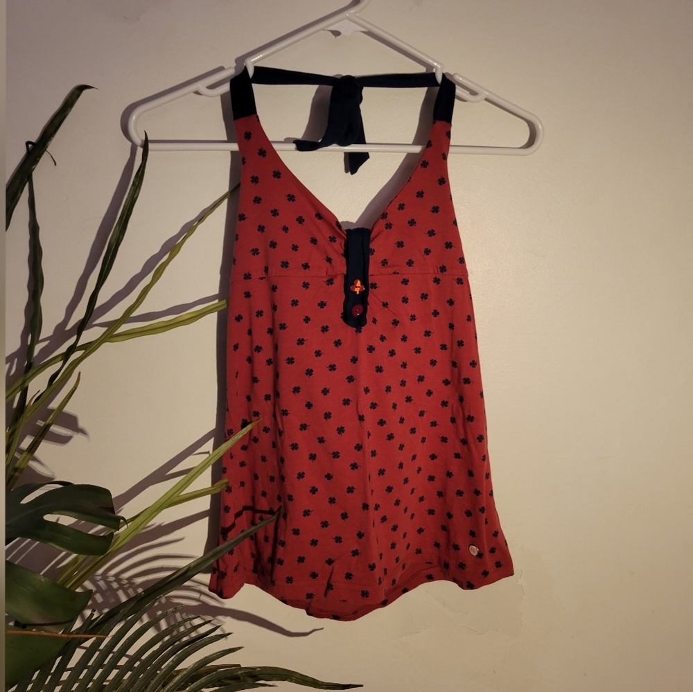 Twik Red and blue clovers tank top
